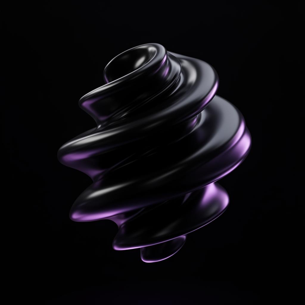 Escultura 3D abstrata representando o universo cripto